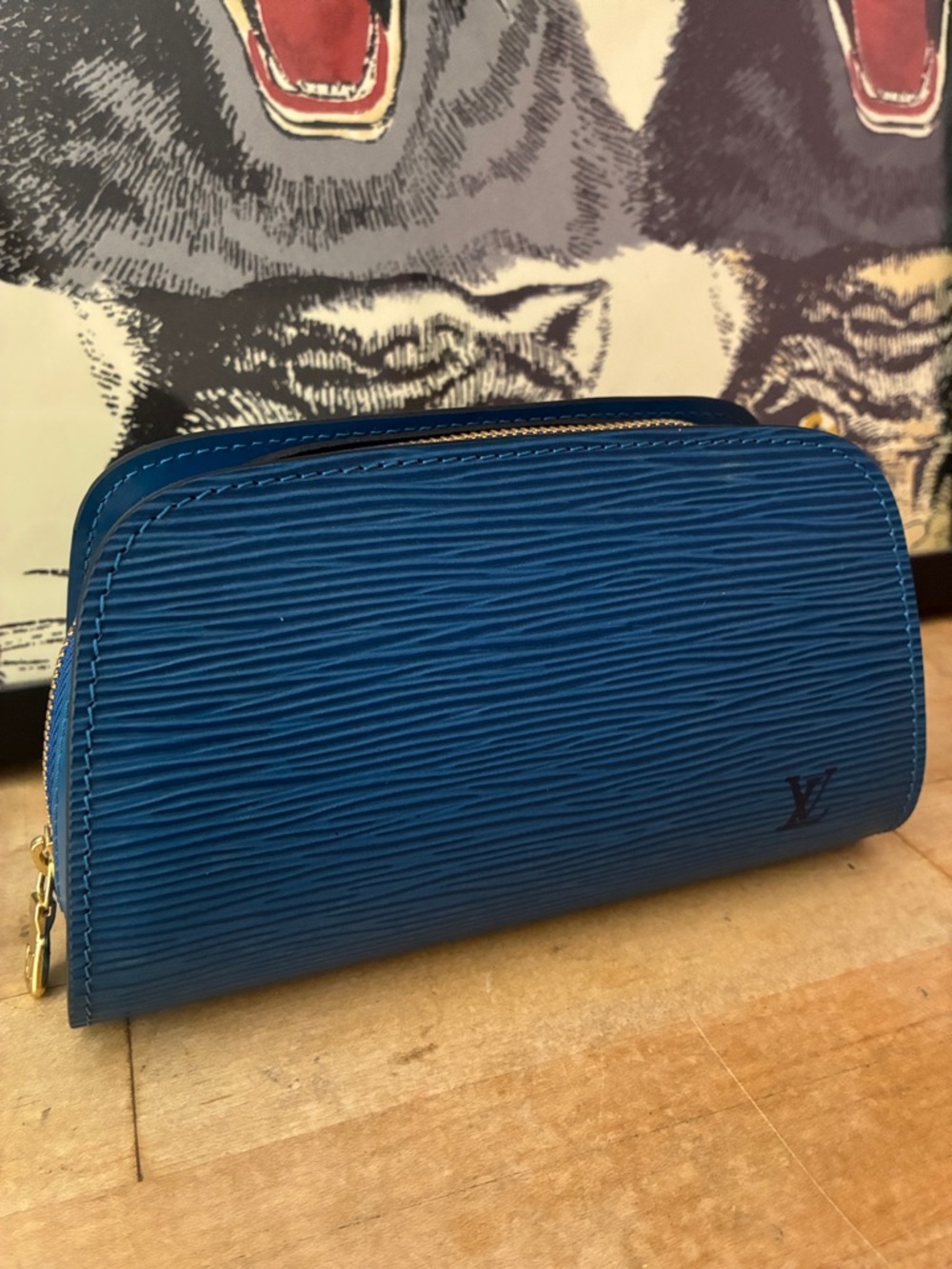 Louis Vuitton Toledo Blue Epi Pochette Dauphine!